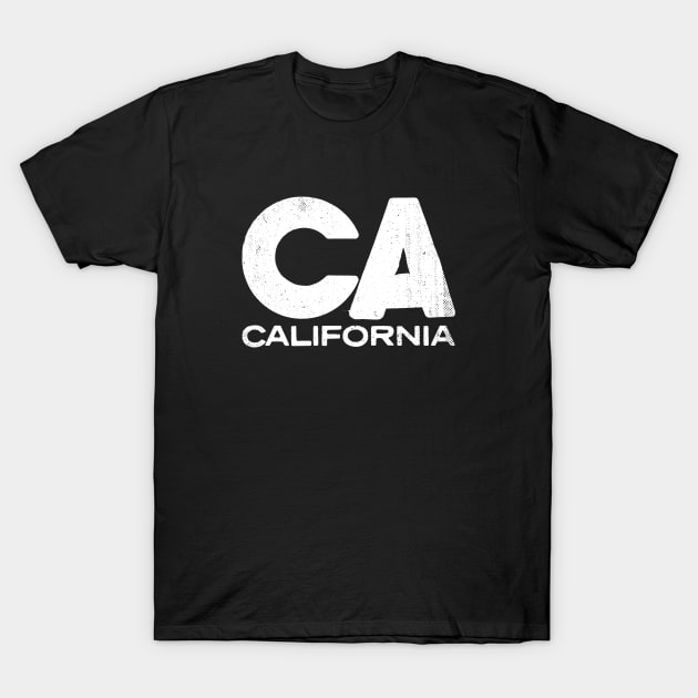 CA California State Vintage Typography T-Shirt by Commykaze